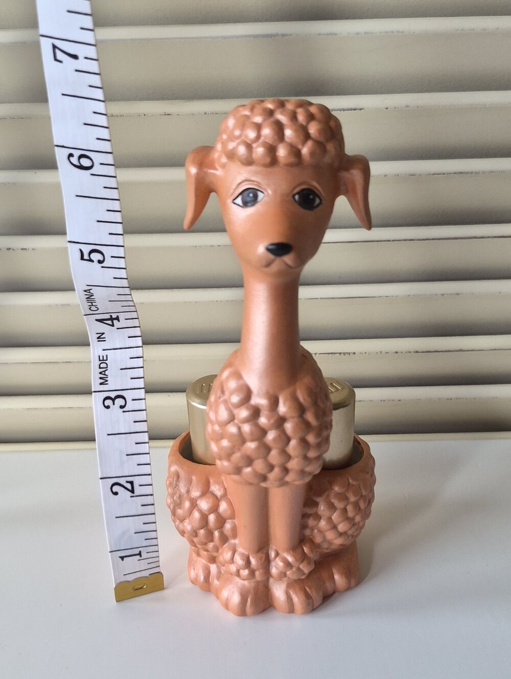 Vintage MCM Kitsch Coral Pink Poodle Lipstick Holder - Picture 6 of 8